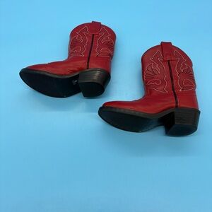 Masterson Boot Co. Kids Old West Red Leather Western Boots Size 9